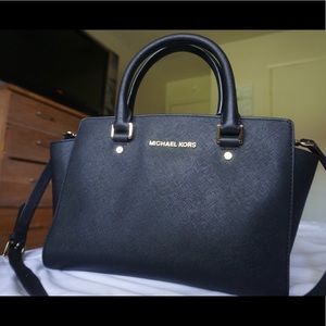 Michael Kors Black Selma Purse Handbag Medium Size